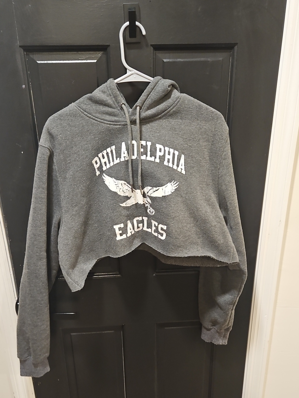 Stone Mountain Accessories Gray Cropped Crewneck Hoodie with White Graphic